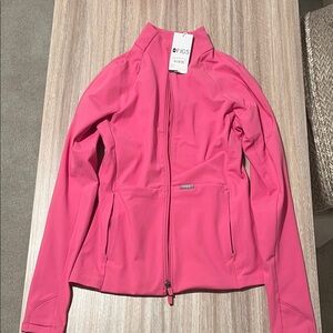 Figs Limited Edition ContourKnit Scrub Jacket in F*ing Pink. Size XS. NWT.